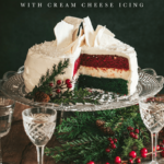 Red and Green Velvet Cheesecake with Cream Cheese Icing