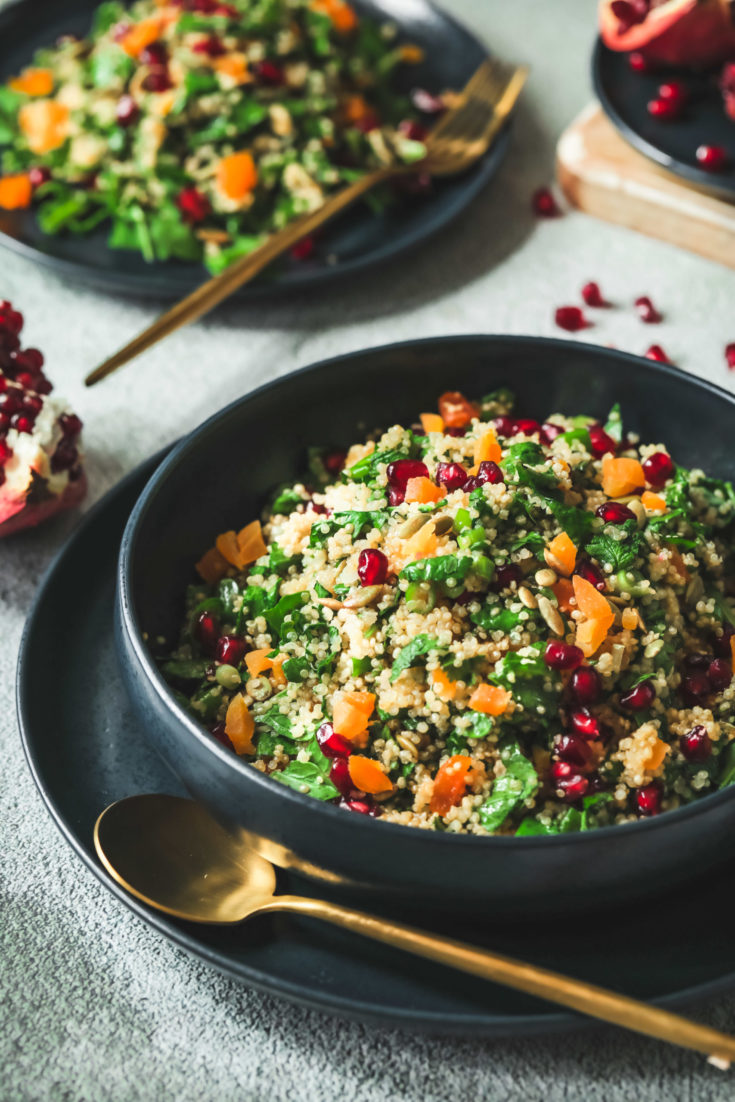Quinoa Salad with Dried Apricots and Pomegranate 